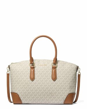 MURPHY • Sac à main large à logo signature - Vanille / Noisette