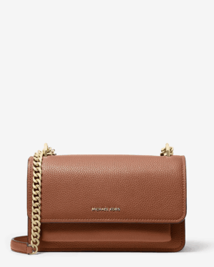 CLAIRE<br>Grand sac porté épaule convertible en cuir grainé - Luggage