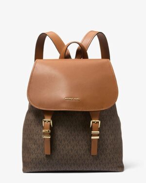 QUINN<br>Sac à dos moyen à logo signature - Brun/Noisette