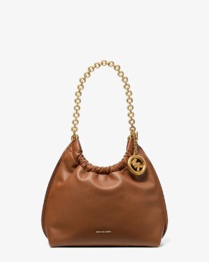 INDIE • Pochette de taille moyenne en cuir - Luggage
