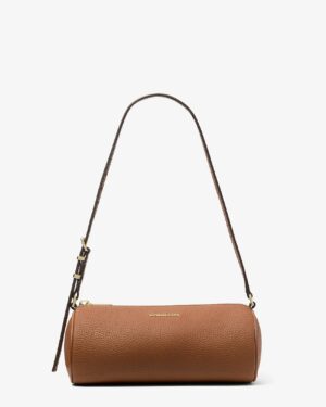IZZY • Petite pochette cylindrique en cuir grainé - Luggage