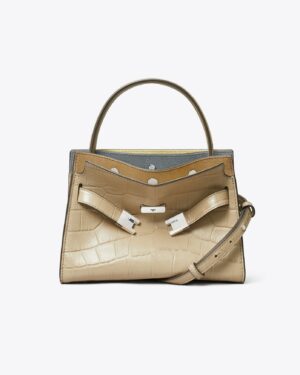 LEE RADZIWILL • MINI DOUBLE SAC EN CUIR EMBOSSÉ EFFET CROCO