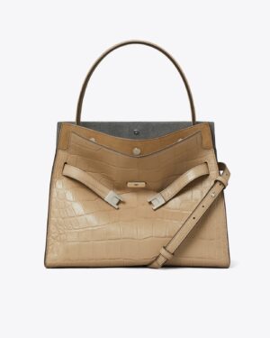 LEE RADZIWILL • PETIT DOUBLE SAC EN CUIR EMBOSSÉ